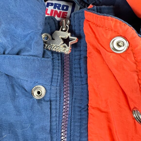 VTG 90s Starter Pro Line Chicago Bears Bomber Jacket Extra Large Blue Full Zip - Picture 7 of 16